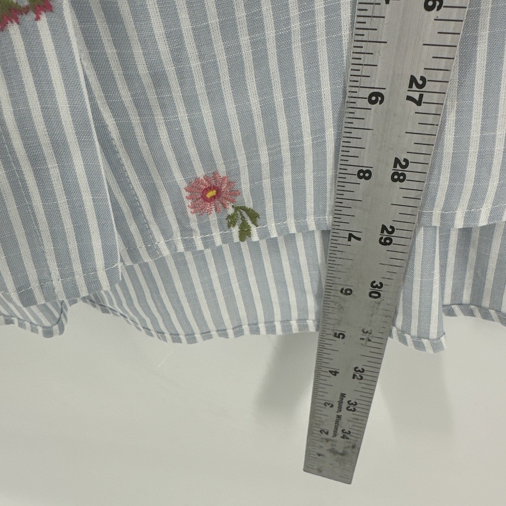 Jane & Delancey Floral Embroidered Blouse Long Sleeve Plus Size 2X Blue NEW - Picture 4 of 7
